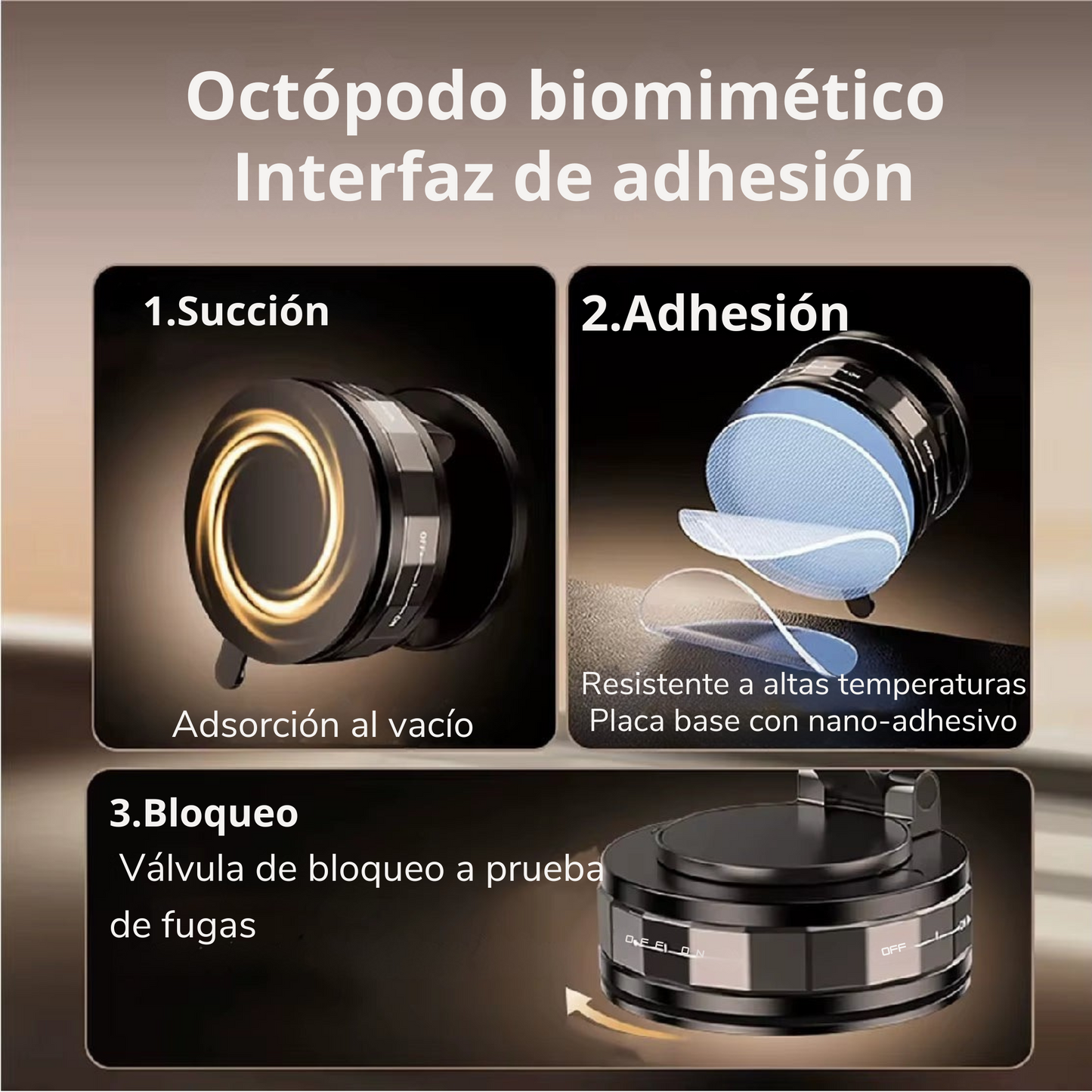 Soporte Magnético Giratorio 360° para Teléfono. Resistente a Caminos Irregulares, Magnético, Estabilidad Total en el Coche y Grabaciones Profesionales en Cualquier Ángulo.
